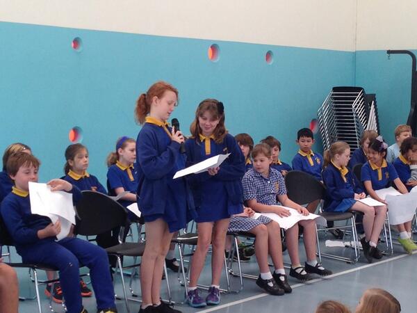 JunctionParkSS's tweet photo. 4/5H presented descriptive language pieces on environments at assembly.  Colin Thiele's Storm Boy has inspired them http://t.co/qiSLIJ8y0G