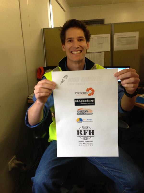 Go the Mud Runners. Ginger's been busy with the shirt design! <a href="/michaelstarke11/">Michael Starkey</a> <a href="/shaunFlannery/">shaun Flannery</a>