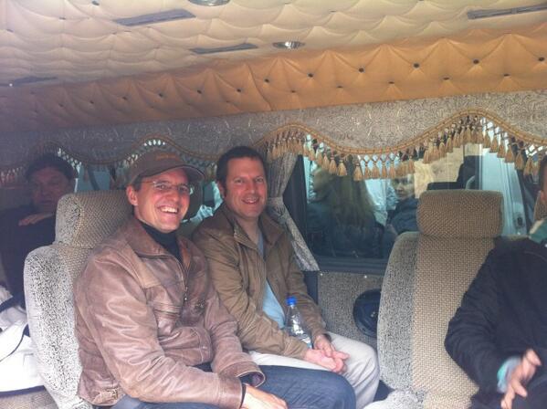 PhilGuzenuk's tweet photo. Barrett and Sean and cultural drive on the Olkchon island. http://t.co/6f5EJeKJR6