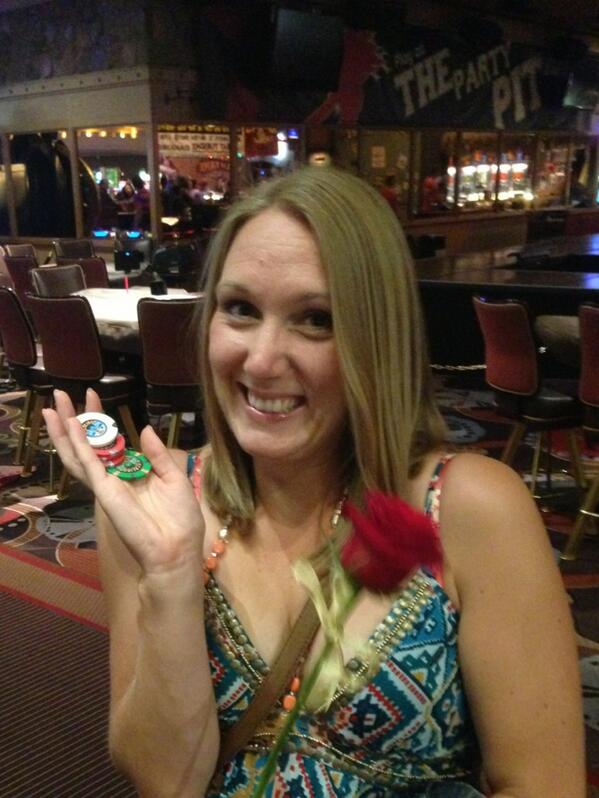 WebSeed's tweet image. Sarah - born to win. Went $20 red on roulette and won. Having to pull her away from the table with winnings :)