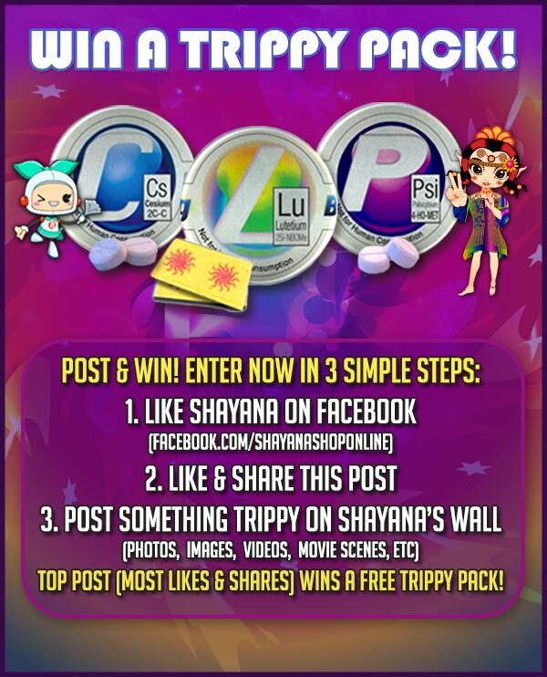 ShayanaShop's tweet photo. FB Giveaway: Win a TRIPPY PACK from Shayana! https://t.co/02vLS70Aud #ShayanaShop #PsychedelicSummer http://t.co/4iiQ4StK7R