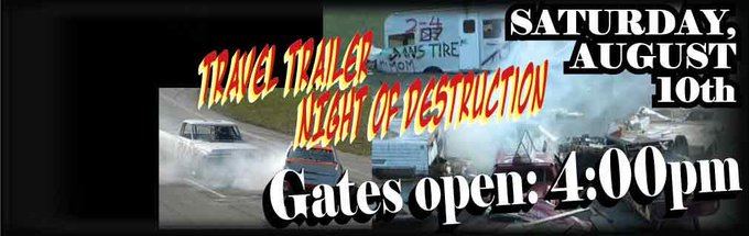 #TravelTrailers #Smash Each other on a #RaceTrack this Saturday ! @AWVernonBC #MotoplexSpeedway #NightOfDestruction<a href="/tag/traveltrailers"class="tags">#TravelTrailers</a><a href="/tag/smash"class="tags">#Smash</a><a href="/tag/racetrack"class="tags">#RaceTrack</a><a href="/tag/motoplexspeedway"class="tags"><span>#motoplexspeedway</span></a><a href="/tag/nightofdestruction"class="tags"><span>#nightofdestruction</span></a>