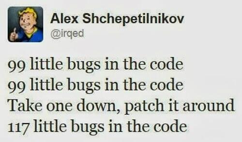 Scriptronic's tweet image. Take on one bug at a time! #LifeOfAProgrammer
