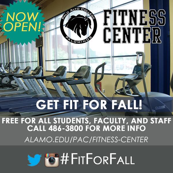 PACPR's tweet image. Our Fitness Center is NOW open to all #AlamoCollege students, Staff and Faculty! Get #FitForFall