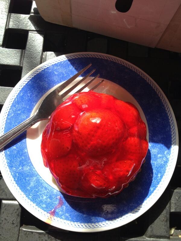 Rather yummy strawberry  tarts just had to be eaten today @charltonfarm