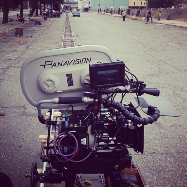 470 ft. of dolly track on the set of Paul Thomas Anderson's 'Inherent Vice'. #BehindTheScenes #Panavision #OnTheSet