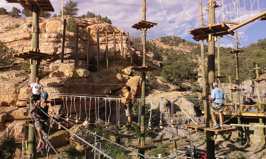 Adult Jungle Gym...kids love it too! Capt Zipline's Lost Canyon Aerial Park, Salida CO. Contact monty@salida.com.
