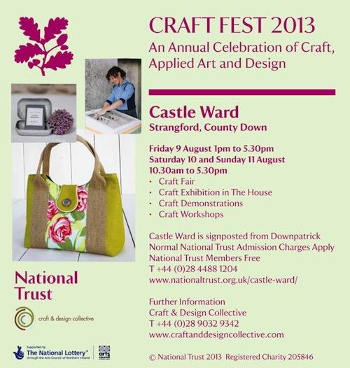 Look out for me as artist in residence at Craft Fest, Castle Ward this weekend. Great family activities and fun!