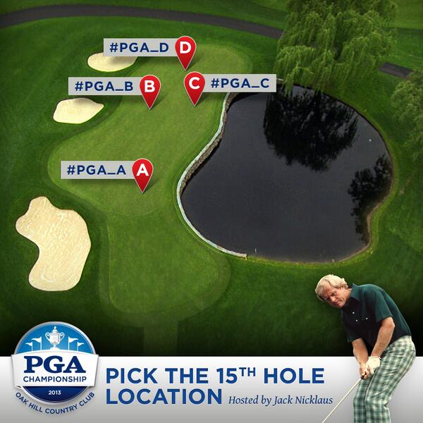 PGAAmateurGolf's tweet photo. RT to place your vote for #PGA_C to be the 15th pin location for the final round of #PGAChamp http://t.co/i1FcAcDpu9