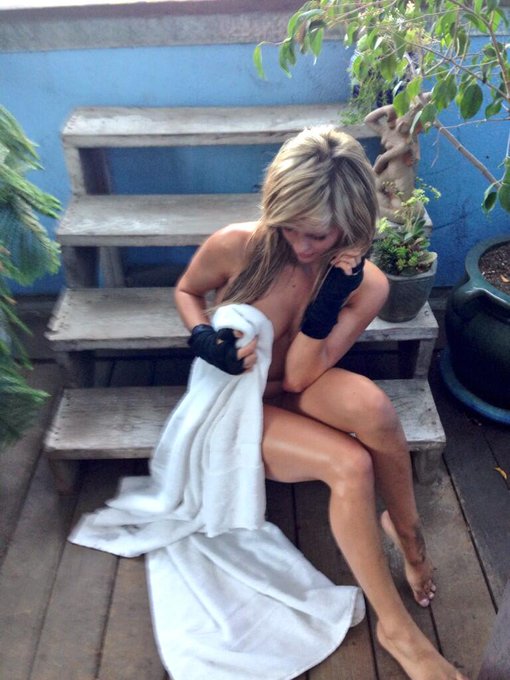 Toweling off after an intense session with @blackbelttv ! #fightjock #FF #MMA #FriskyFriday @Playboy