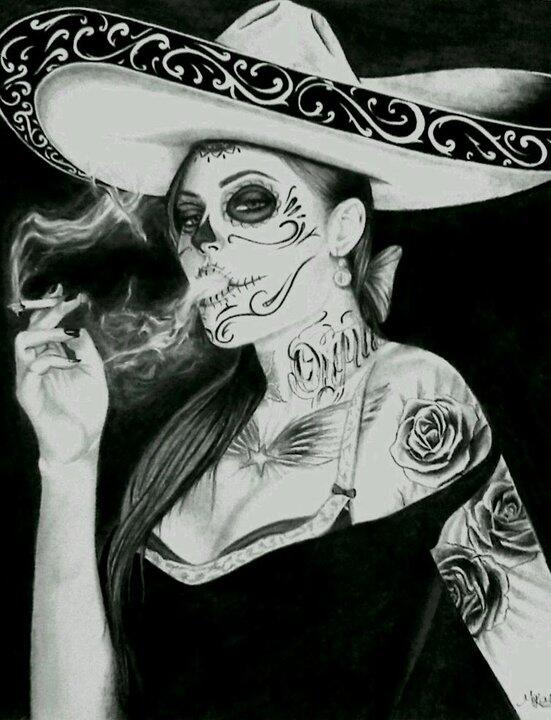 @Girlstattooed. @mexcalero. ♠. ☀. ☼. 6. 5. 2. #catrina. 