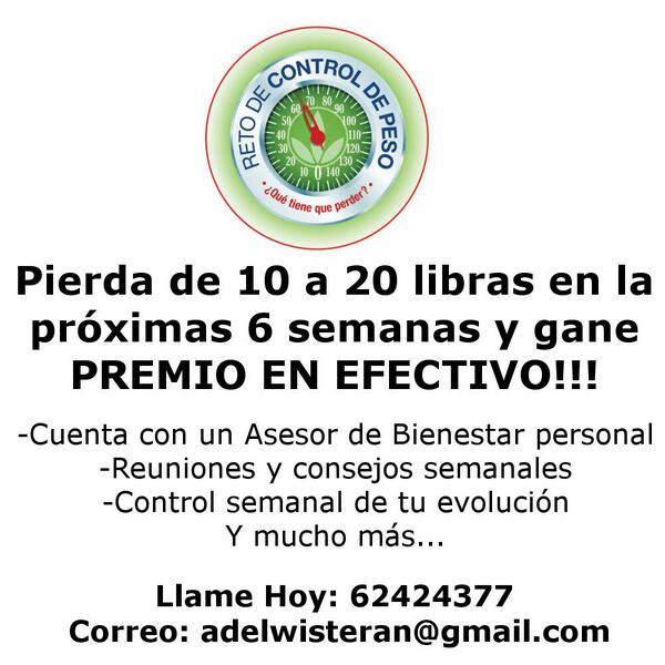 MenosGasolina's tweet photo. Reto de Control de peso - ¡Puedes ganar $200 en efectivo perdiendo peso! http://t.co/IPdcdzo37Q