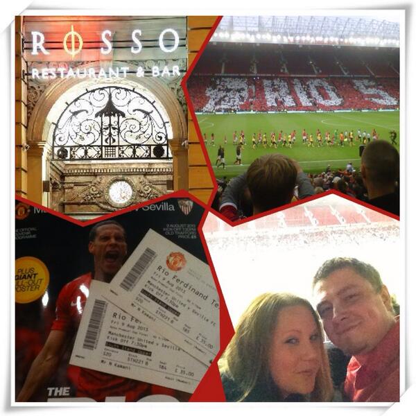 Amazin evening at <a href="/RioTestimonial/">Rio Testimonial</a> ⚽ Thanks to <a href="/RossoRestaurant/">Rosso Manchester</a> &amp; of course <a href="/rioferdy5/">Rio Ferdinand</a> #RossoWinners #MegaDateNight ❤