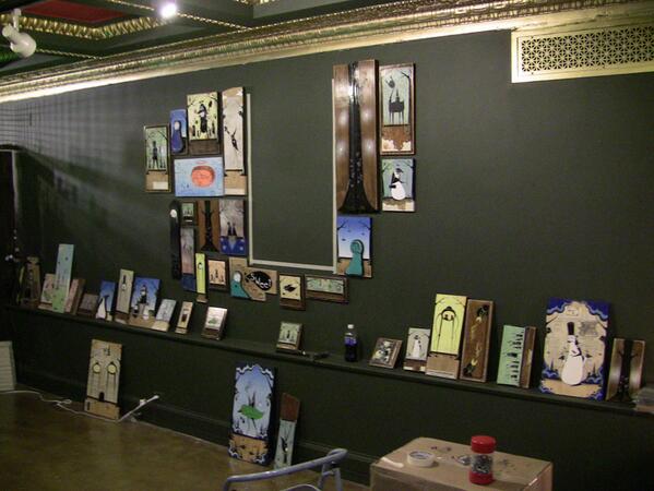 Spring_Arts_Col's tweet image. Artist Walt Hall setting up for Artwalk.