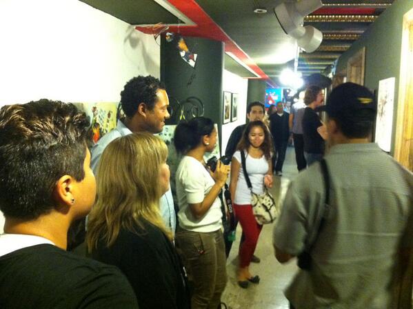 Spring_Arts_Col's tweet image. Andrea Bogdan with artist "Skit" at DTLA Artwalk.