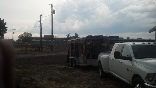 Rodeo postponed in Missoula for a half hour. Evacuated the stands and everything.