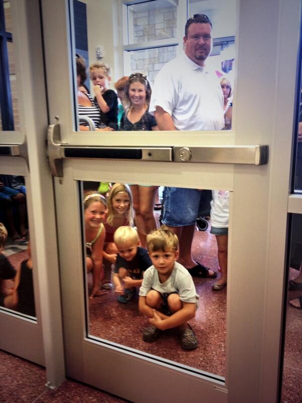 Future bulldogs waiting to get a sneak-peek at their beautiful new school!! #barkapaloozawasasuccess