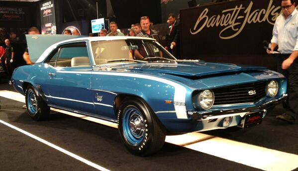 Barrett_Jackson's tweet photo. Here we go!  This terrific '69 Camaro SS convertible sold for a cool $100 grand at #bja2013 #han2013 http://t.co/oG5X2xK0JS