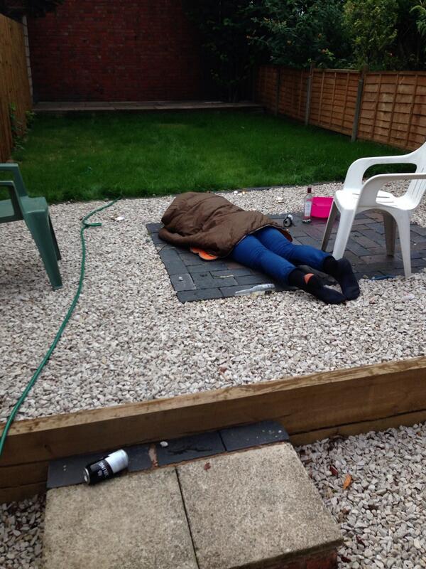 Walking down to find @ChrisdysonX asleep on the patio has made my year!