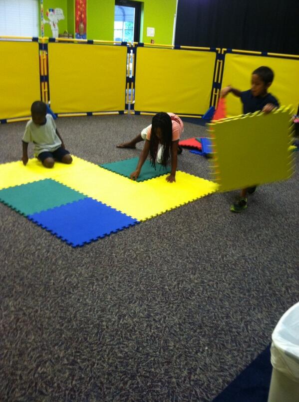 Kids setting up class. Biltmore east campus