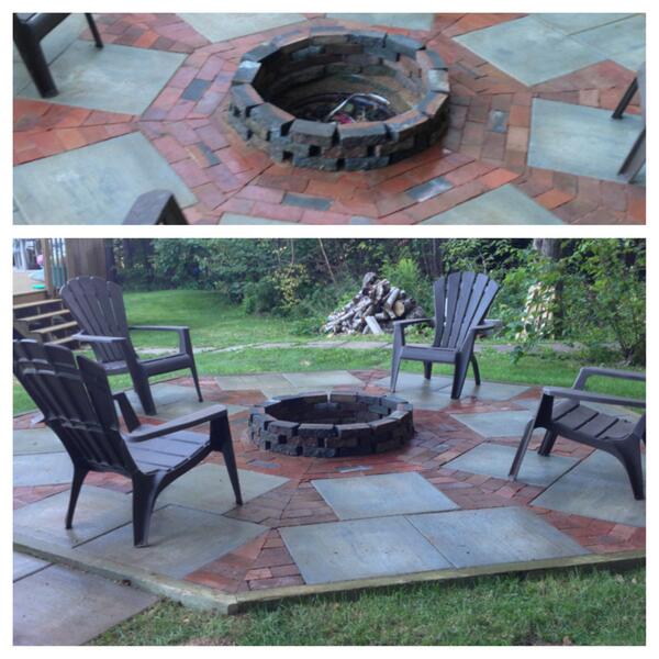 kaympeace17's tweet photo. Kyle &amp; Dad teamed up to build this UNREAL fire pit @peacelandscapin #landscaping #patiostones #picstitch http://t.co/MCAnDVq3Q4