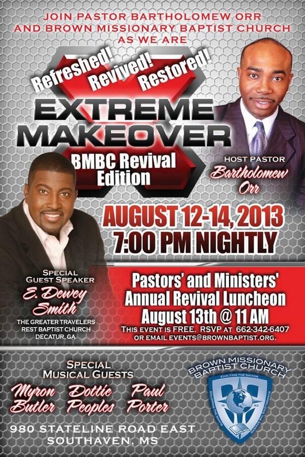 I am inviting all pastors and ministers to join us Tue <a href="/11AM/">11 am in morning</a> for a Free luncheon.Special Guest Speaker <a href="/edeweysmith/">E. Dewey Smith</a>