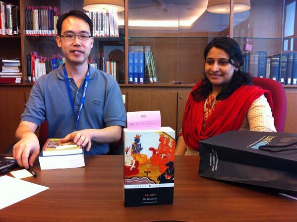 It is official! The first book borrowed at Yale-NUS College was the Ramayana. <a href="/yalenus/">Synecdoche, Pookie</a>