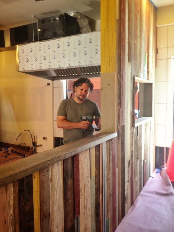 Authentaco's tweet image. Felipe and his team are hard at work prepping for @Authentaco's grand opening!