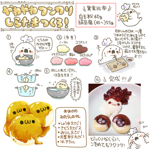 ぼく イラスト料理研究家 昨日作った ふわんふわんの白玉情報をまとめました O O Http T Co Ktsejqp4d3