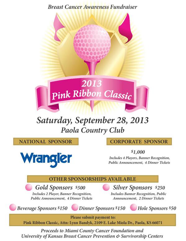 ConcreteCares's tweet photo. 2013 #PinkRibbonClassic at Paola Country Club, KS. Shotgun start at noon. Proceeds to http://t.co/WJSrqKCs5C http://t.co/9Qy4pbBGIZ