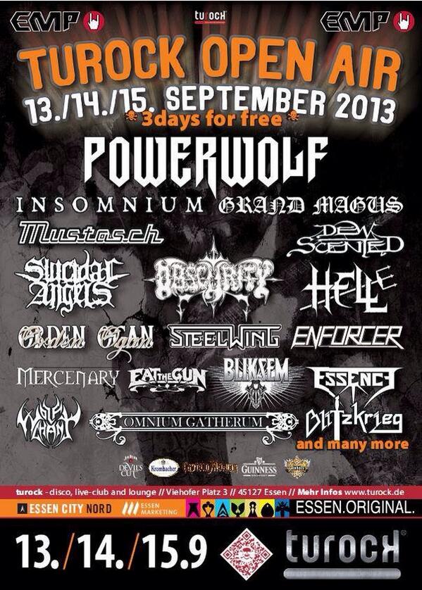 setsche's tweet image. Saturday 14.9.13 I enter stage on #turockopenair2013 with my band MY DOMINION. Be there!