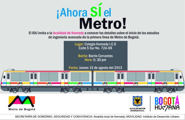 idubogota's tweet photo. Queremos que conozcas los detalles del inicio de los estudios del #MetrodeBogotá.  #AhoraSÍmetro @Ambientebogota http://t.co/1GJCDqQ9rF
