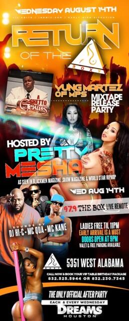 <a href="/mwbates1/">DUB III%</a> 2Nite @MrMartez_MPS Mixtape Party hosted by @1prettymesha @ #TheRoxy +Afterparty @Dreamshouston |