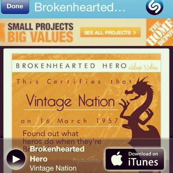 SpillMyINK's tweet image. #Shazam my music!!! #BrokenheartedHero is on Shazam! ITunes! Amazon! Google Play and more... #CopThat #VintageNation
