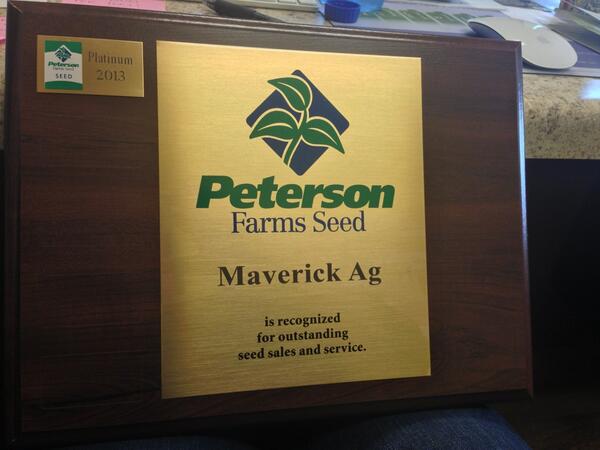 MaverickAgInc's tweet photo. Thanks @PFSeed for the recognition! We are proud to do business with such a great company and great people! http://t.co/VcCaEYABkW