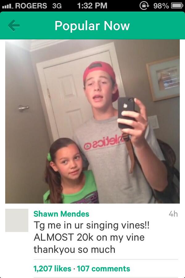 ShawnMendes's tweet photo. POPULAR PAGE ON VINE! Thankyou to everyone !! <333 http://t.co/iPwSm5zFAT