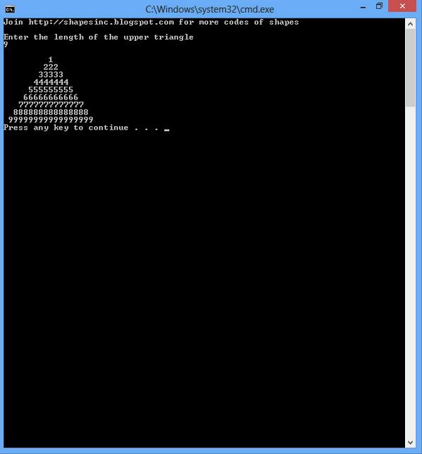 cprogramming001's tweet image. For the code visit:
shapesinc.blogspot.com/2013/08/upper-…
#Programming