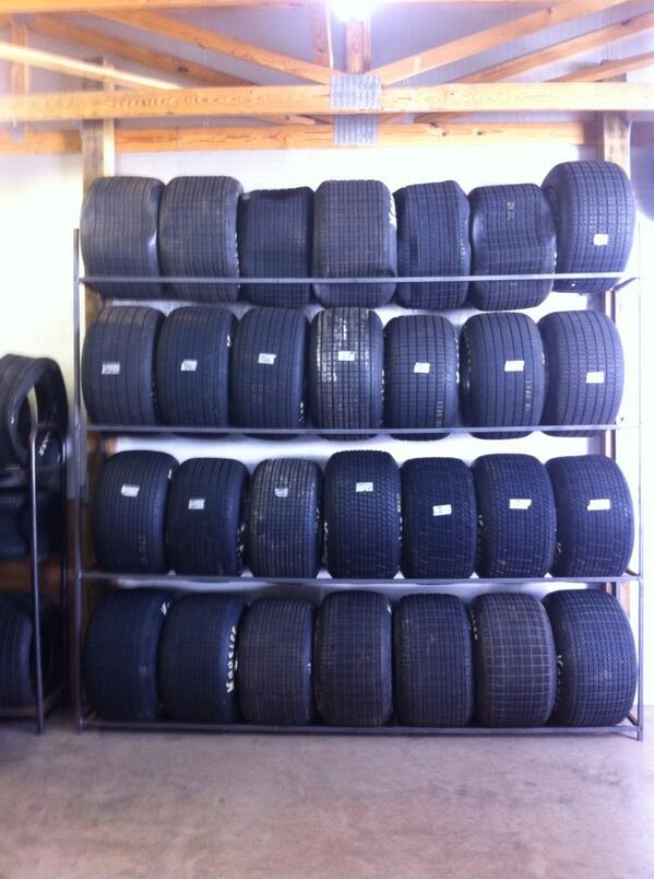 Floor to ceiling tire rack. Check!
