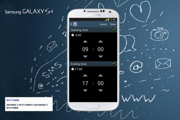 SamsungMobile's tweet photo. Save battery life by setting your #GALAXYS4 to auto connect/disconnect from a Wi-Fi network. http://t.co/tpcTbolTsQ