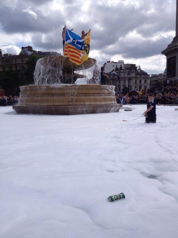 Some of the pictures coming in from #TrafalgarSquare of the #Scotland fans are just great. #soapy #fairyliquid
