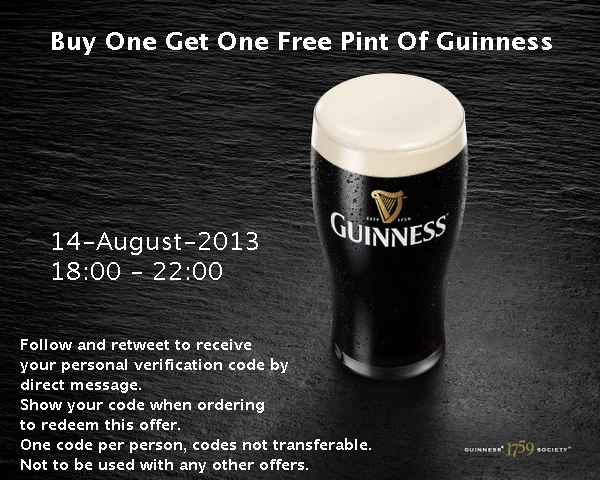 OSheasIrishBar's tweet image. Buy One Guinness Get One FREE!!!