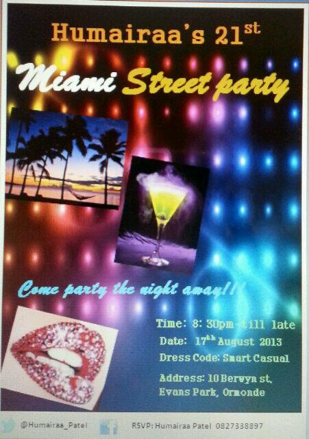 #miamistreet #humis21st @adilapatel @DuriBoyY  @zahraa_cachalia @Sonallo @carter_duli @Niall_ah #spreadtheword