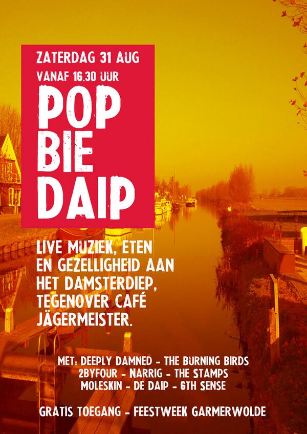 De Noorderzon voorbij? Muziek en theater aan het water: Pop bie Daip. 31 aug. te Garmerwolde          @VH_groningen