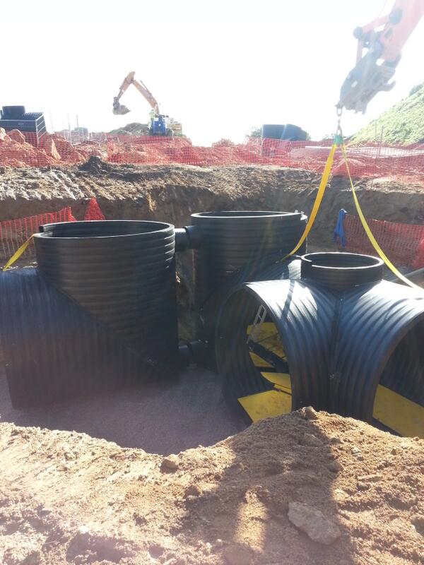 Weholite tanks going in the Ground for Bovis Homes at Penryn, Cornwall