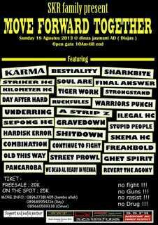 UNDERGROUND_ID's tweet photo. "Move Forward Together" #BESOK 18-8-2013 w/ @BESTIALITY_FYHC @SharkbiteMCHC @seponghardcore, etc http://t.co/g1ABL7iquW