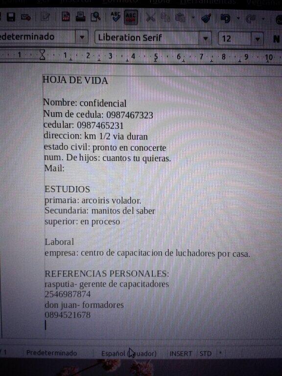 MariaJoseCR96's tweet image. Asi se hace una hoja de vida a la hora de solicitar empleo. #ClasesComputacion
