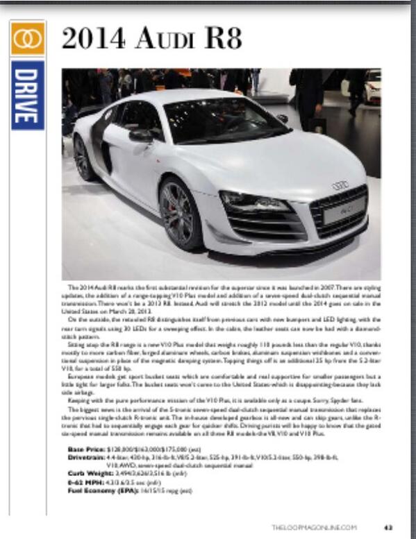 The_Loop_Mag's tweet image. Just one of the great articles in our magazine. #cars#audi#atlanta#theloop
