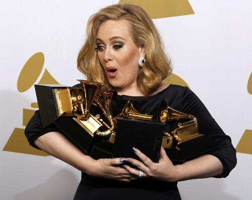 adele_cf's tweet image. She already has nine grammy's