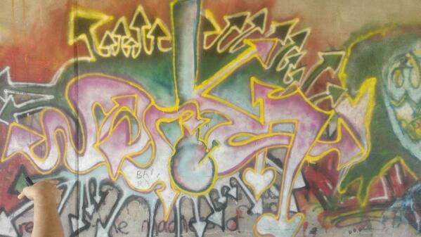 AmpTags's tweet image. Walking around by the bridge and came across this#Art #Graffiti