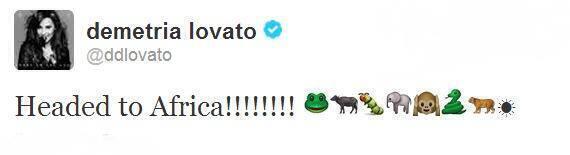 DemiAssvato's tweet photo. JAJAJA el tweet de Demi con un montón de animalitos porque iba a África http://t.co/6vpJOjNNW2